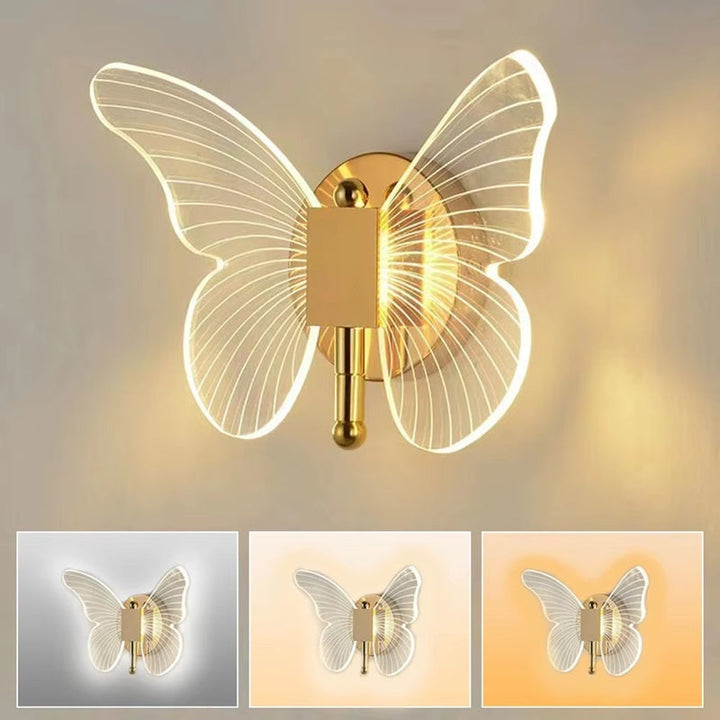 LED Wall Lamp Butterfly Shape Three Lighting Modes