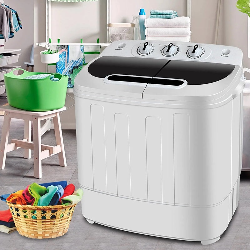 Compact Twin Tub Washing Machine 13LB Capacity Wash and Spin Dry