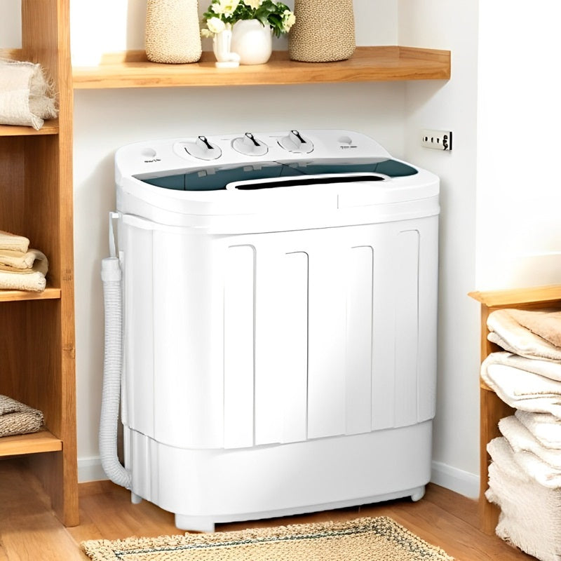 Compact Twin Tub Washing Machine 13LB Capacity Wash and Spin Dry - Lenila
