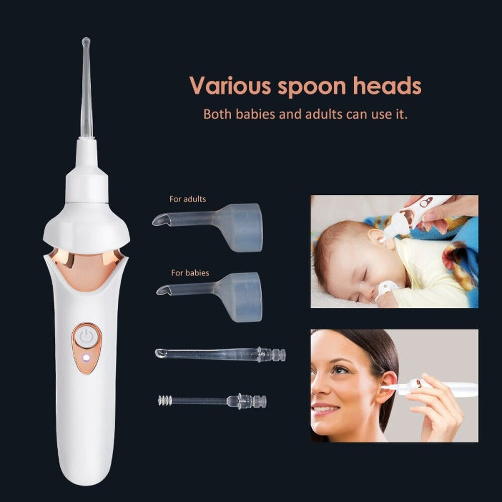 Ear Wax Vacuum Cleaner with Soft Silicone Replacement Tips