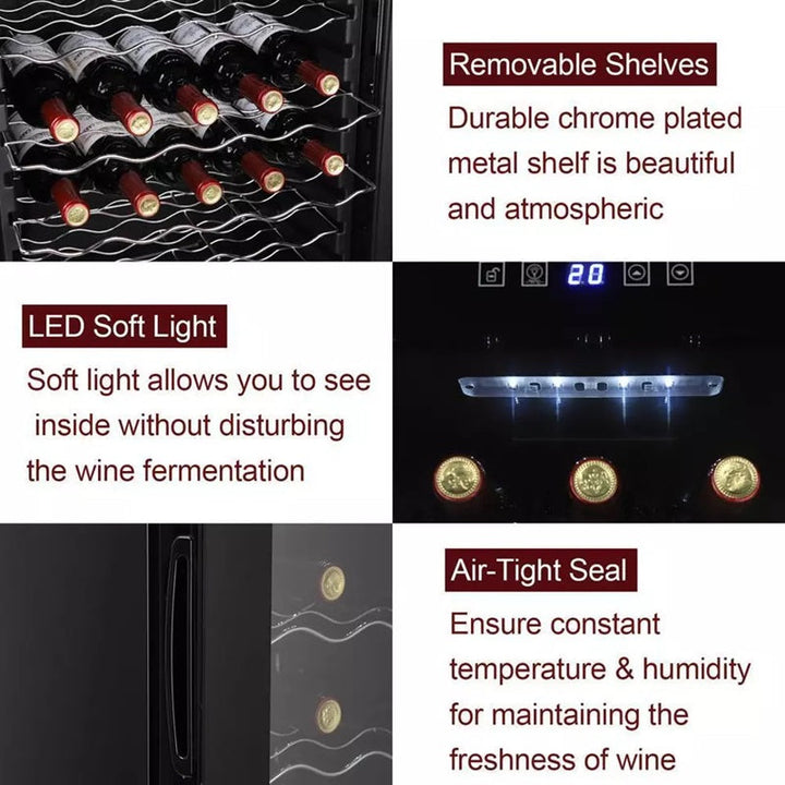 34-Bottle Wine Cooler with LED Display and Thermostat Control