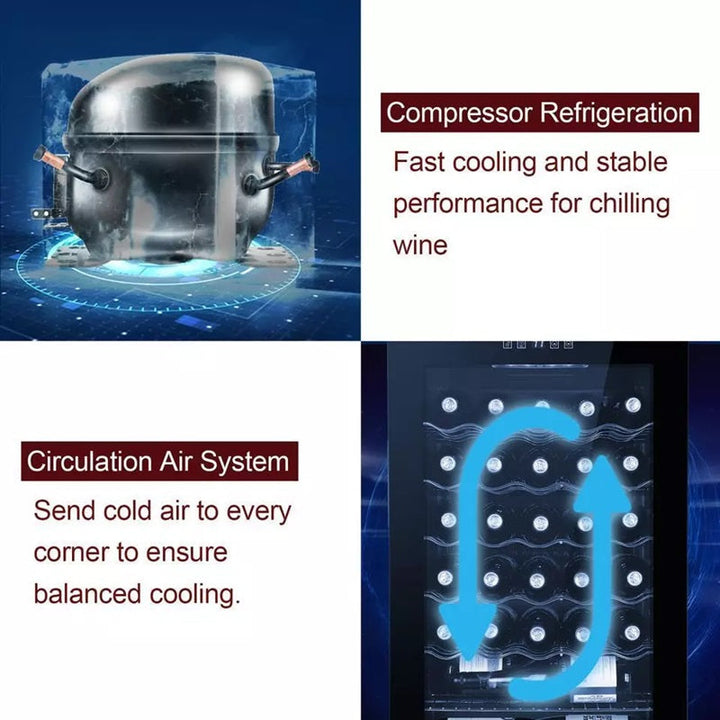 34-Bottle Wine Cooler with LED Display and Thermostat Control