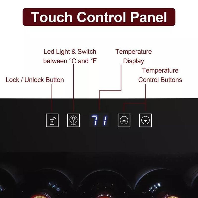 34-Bottle Wine Cooler with LED Display and Thermostat Control
