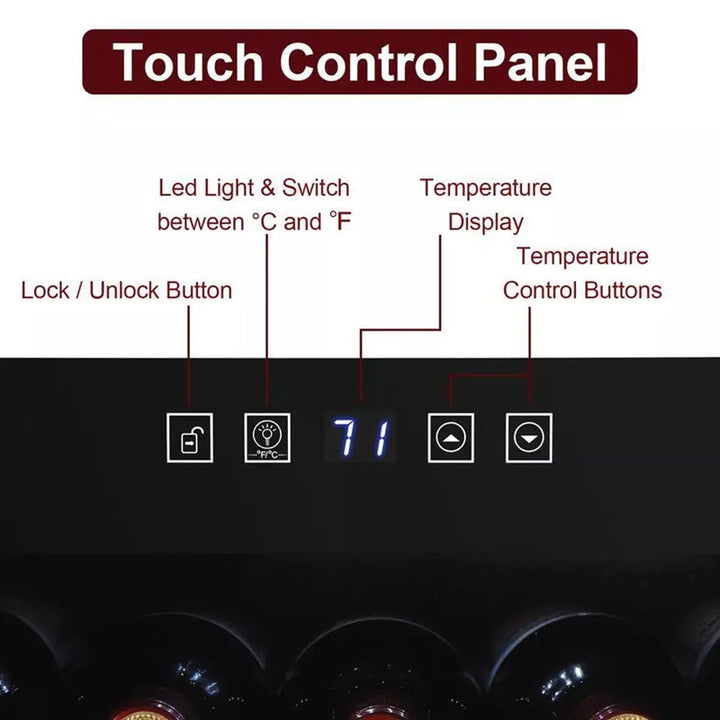 34-Bottle Wine Cooler with LED Display and Thermostat Control
