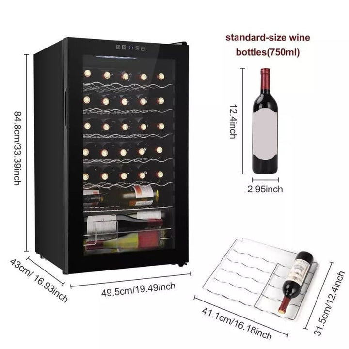 34-Bottle Wine Cooler with LED Display and Thermostat Control
