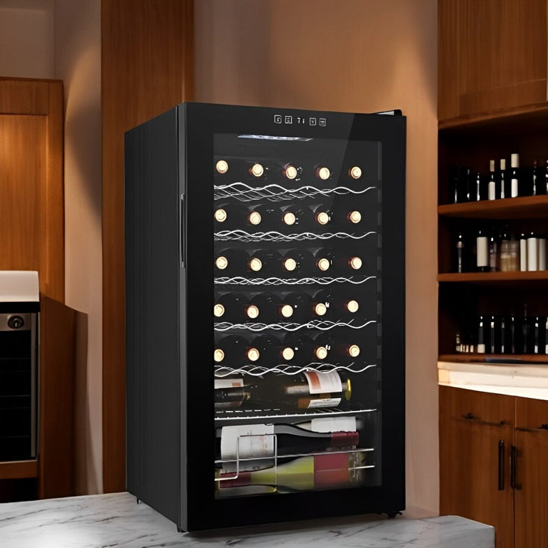 34-Bottle Wine Cooler with LED Display and Thermostat Control - Lenila