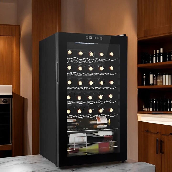 34-Bottle Wine Cooler with LED Display and Thermostat Control - Lenila