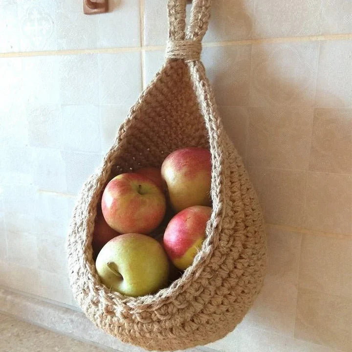 Woven Hanging Basket Natural Fiber Home Storage Organizer - Lenila